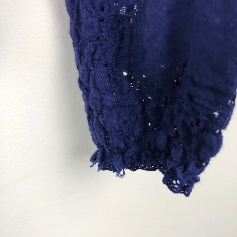 Free People Blue Lace Long Sleeve Top